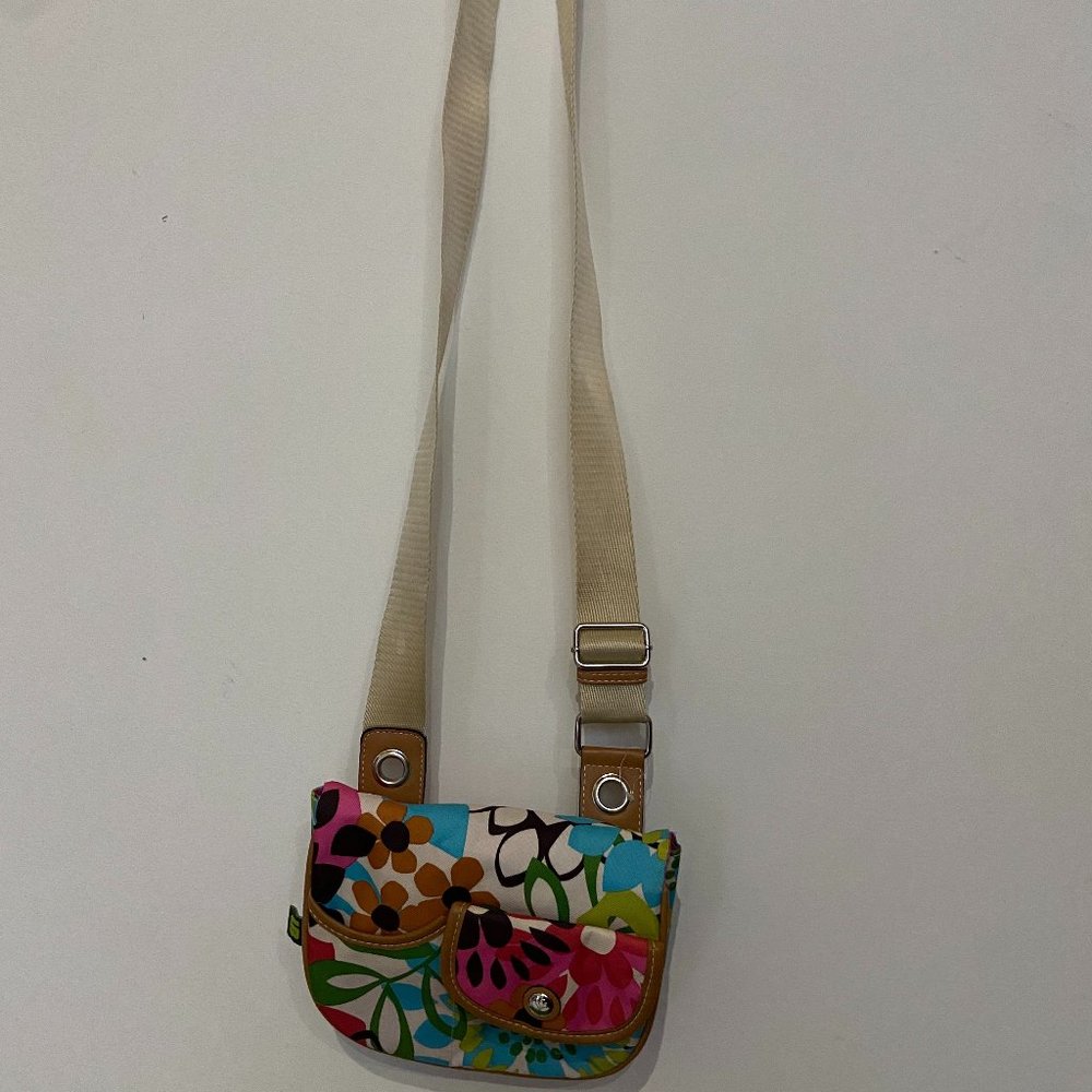 Multicolor flower crossbody purse